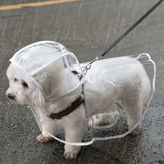 Transparent Waterproof Dog Raincoat - Stylish Rain Jacket for Small & Medium Dogs