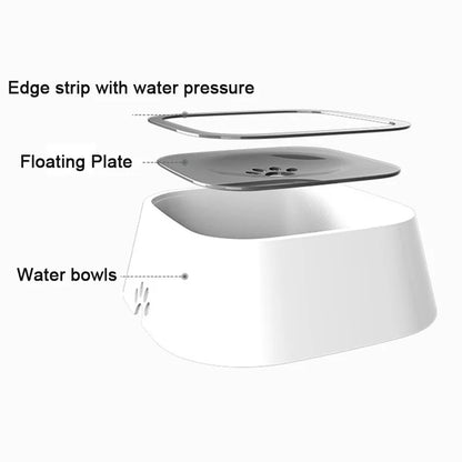 Dog Water Bowl - Floating Design No-Spill Large Capacity for Dogs & Cats